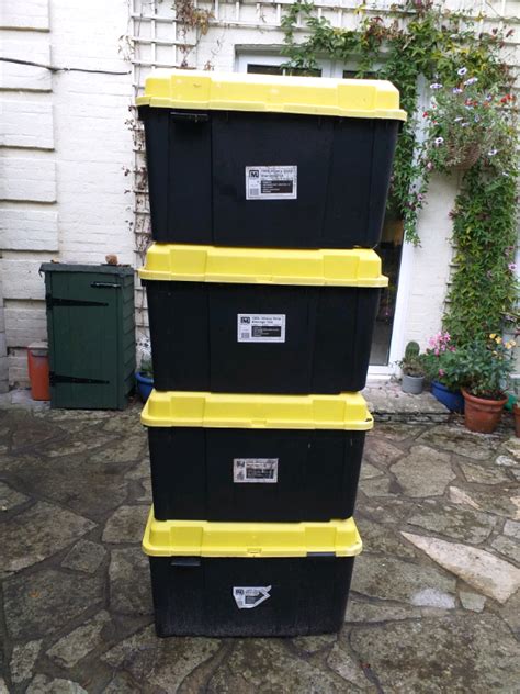 4 heavy duty storage boxes on wheels. | in Bournemouth, Dorset | Gumtree