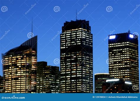 Sydney Skyline at night stock photo. Image of shot, tourism - 12978834