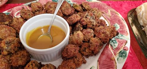 Pimento Cheese Sausage Balls with Hot Honey Dipping Sauce