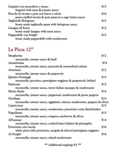 Menu for La Cucina Cafe (256 Commercial Blvd Fort Lauderdale FL, 33308)