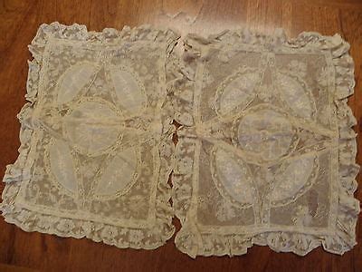 Antique Vintage French Tambour Net lace & Chantilli lace pillow cover doll bear -- Antique Price ...