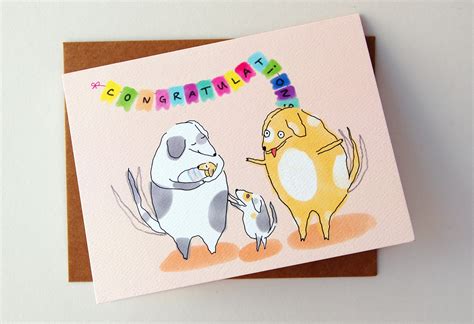 Congrats New Baby Card Funny Card Congrats Colorful Greeting Card Dog ...