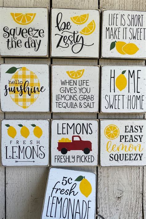 Lemon Signs Kitchen Lemon Sign Lemon Decor Tiered Tray - Etsy | Lemon ...