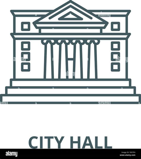 City hall vector line icon, linear concept, outline sign, symbol Stock ...