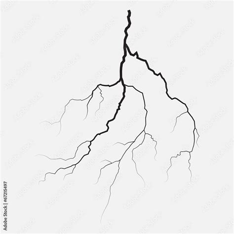 Thunder lighting isolated, silhouette, vector illustration Stock Vector ...