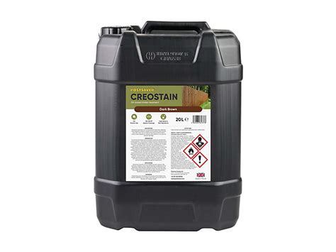 Creosote Creocoat Substitute - 20L Creostain Fence Stain & Shed Paint Dark Brown Oil Based Wood ...