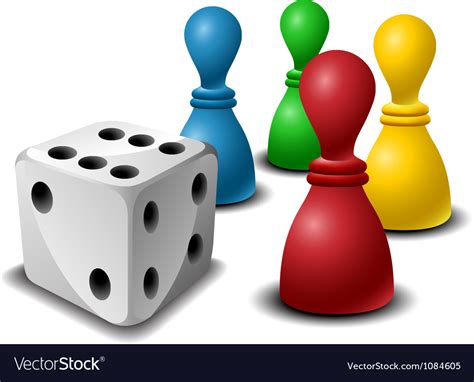 Board game figures with dice Royalty Free Vector Image