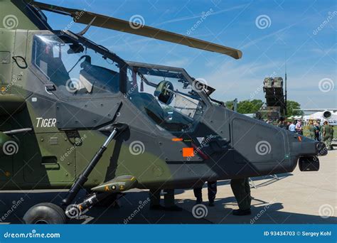 Cockpit a Four-bladed, Twin-engined Attack Helicopter Eurocopter Tiger. Editorial Stock Photo ...