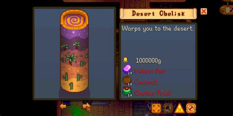 Desert obelisk stardew