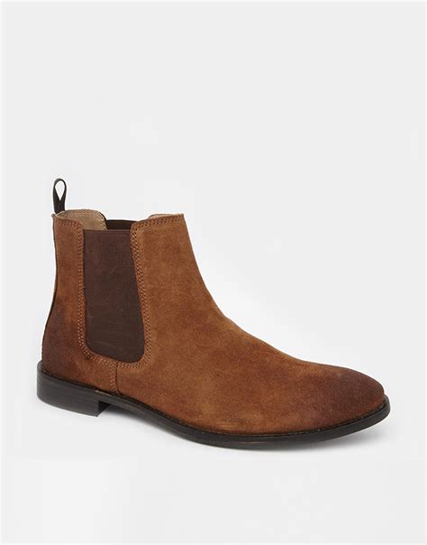 Asos Chelsea Boots In Tan Suede in Brown for Men (Tan) | Lyst