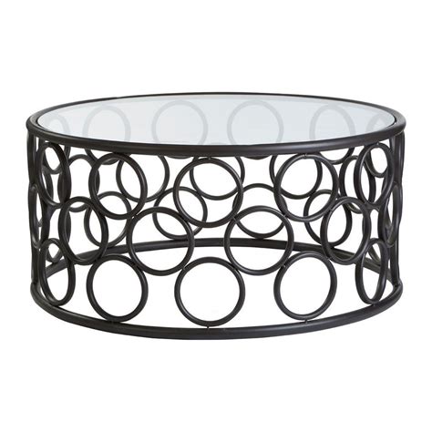 Round Metal Glass Top Coffee Table - Glass Designs