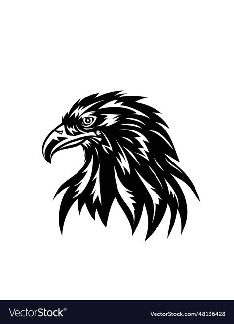 Eagle face silhouette Royalty Free Vector Image