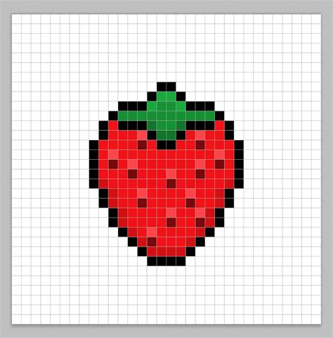 How to Make a Pixel Art Strawberry - Mega Voxels