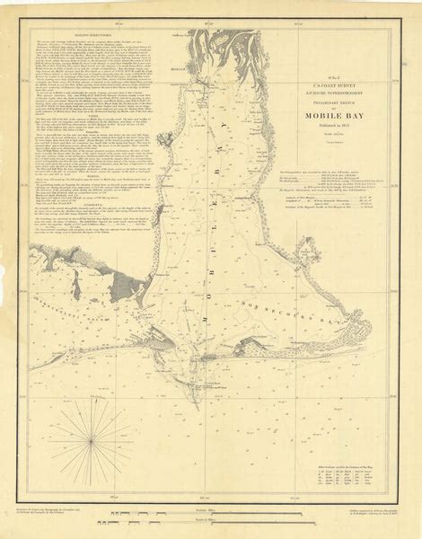 Mobile Bay - Alabama - Historical Map - 1852 – Nautical Chart Prints