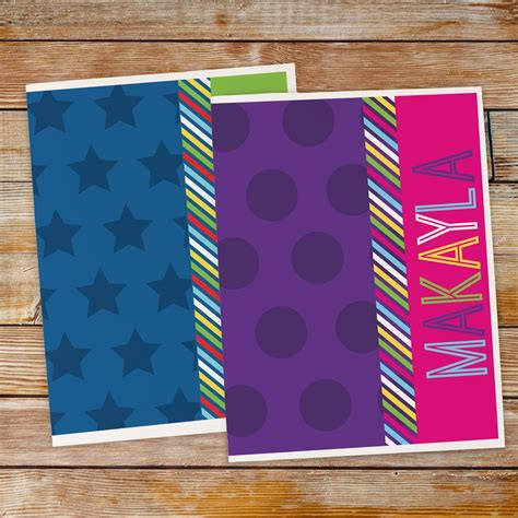 Personalized Stripe Folder Set | GiftsForYouNow