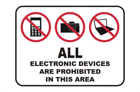 Electronic Devices Prohibited sign P2203 - National Safety Signs