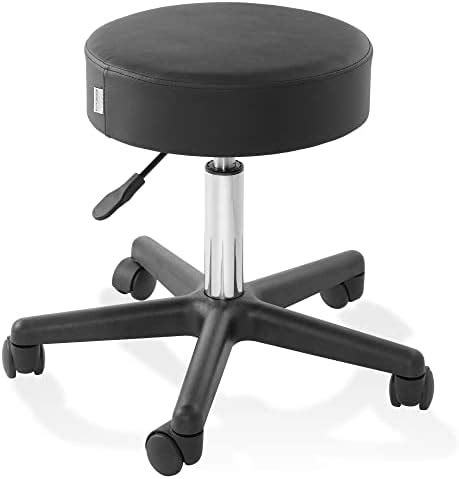 Amazon.com: Leopard Round Rolling Stools, Adjustable Work Medical Stool with Wheels (Black ...