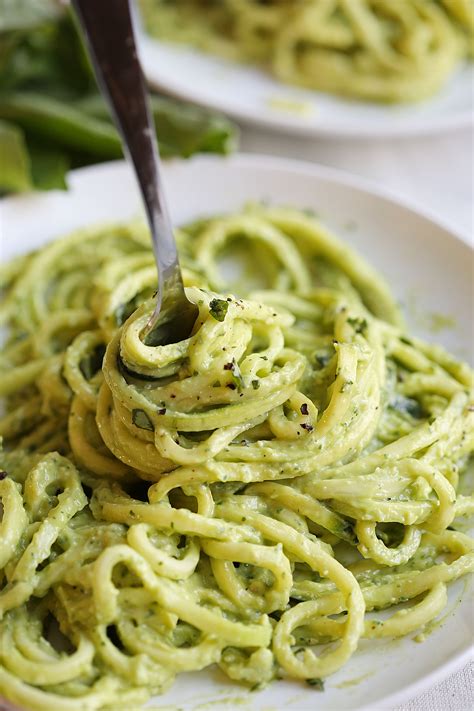 Zucchini Noodles with Creamy Avocado Pesto - Eat Yourself Skinny