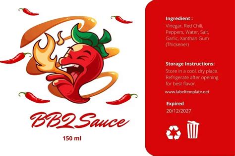 BBQ Sauce Labels Template - 7+ Free - label template