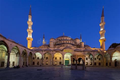 Blue Mosque at night stock photo. Image of color, byzantine - 24565344