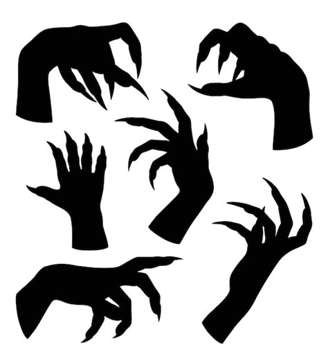 Premium Vector | Silhouette of monster hand claw silhouettes