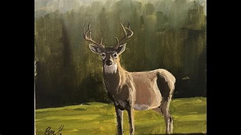 How to Paint a DEER in Acrylics: Real time tutorial walk through - YouTube