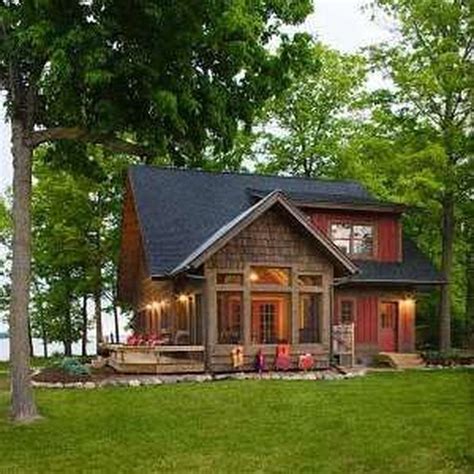 a small lake house like this yay or nay? in front of some trees