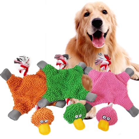 Hot 3 Colors Lovely Pet Supply 32*19cm Duck Dog Toys 1PC Cute With Rope Squeak Toy For Pet-in ...