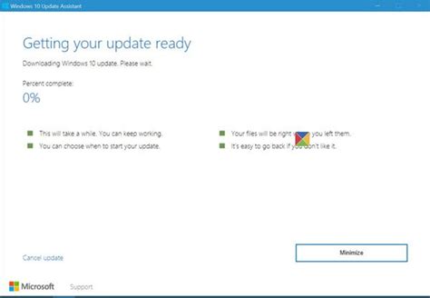 Use Windows 10 Update Assistant; Upgrade to Windows 10 latest version