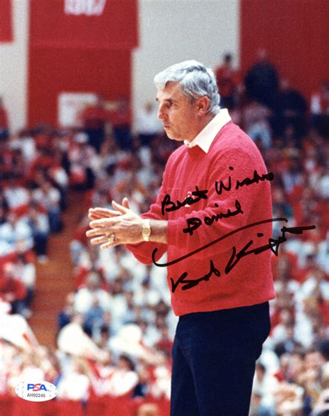 Bob Knight Signed Indiana Hoosiers 8x10 Photo Inscribed "Best Wishes ...