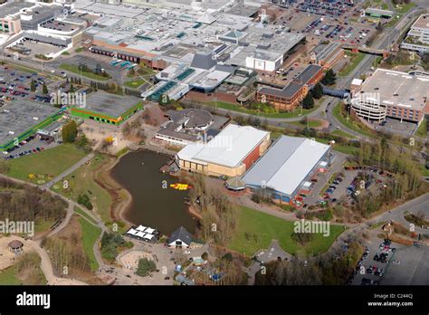 Aerial view Telford Town Park and Town Centre in Shropshire Stock Photo, Royalty Free Image ...