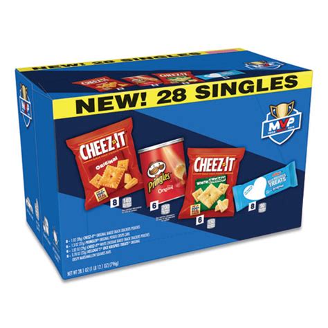 Kellogg's® MVP Singles Variety Pack, Cheez-it Original/White Cheddar; Pringles Original; Rice ...