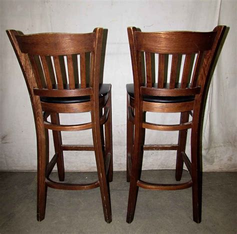 Wooden Bar Stools with Slatted Backs | Olde Good Things