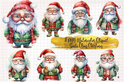 Santa Claus Christmas Watercolor Clipart Graphic by WaterColorArch ...