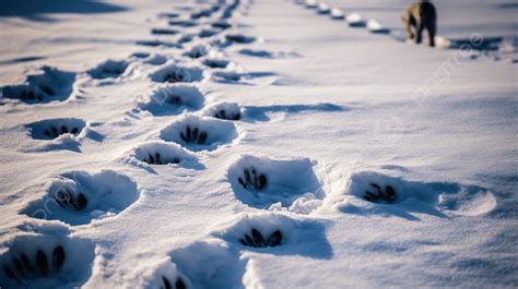 Wolf Footprints In Snow