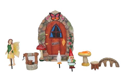 Miniature Fairy Garden Figurines Starter Kit 8 Piece Set Accessory Mini Fairie - Walmart.com