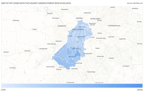 Highest Unemployment Rate in Atlanta by Zip Code in 2024 | Zip Atlas