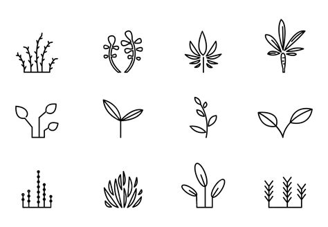 Premium Vector | Plant icons Set of various plants Collection of flat icons of plants