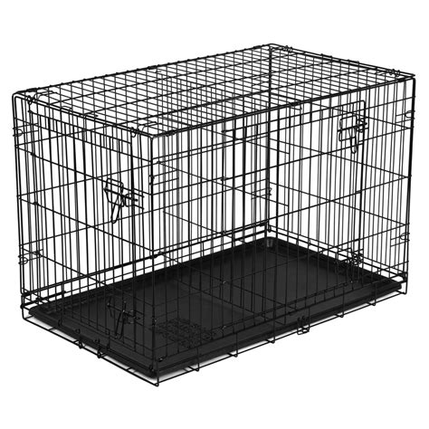 Vibrant Life Double-Door Folding Dog Crate with Divider, 42" - Walmart.com