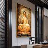Golden Buddha Canvas Art Paintings Modern Wall Art Pictures for Home Living Room Decor Large ...