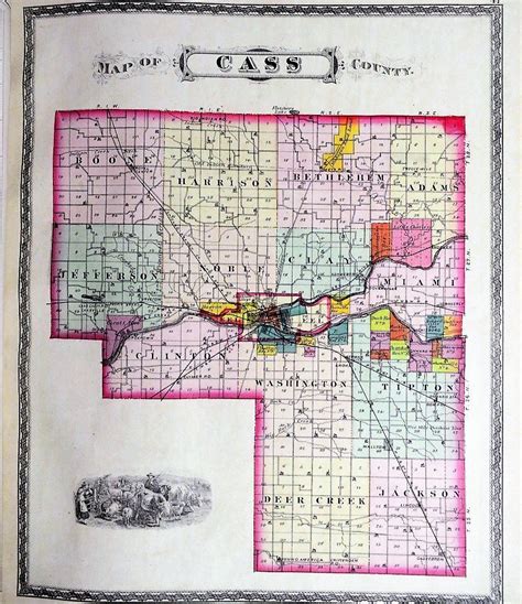 COMBINATION ATLAS MAP OF CASS COUNTY INDIANA by INDIANA]: Hardcover ...