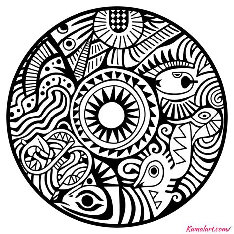 Temperate Rainforest Mandala Coloring Page (Printable A4 Page)