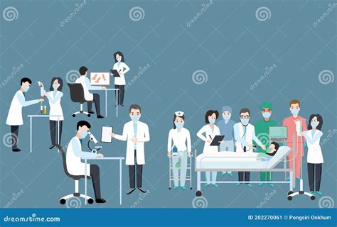 Doctor and Nurse To Treat Illness in the Wards and the Invention of the Vaccine Stock Vector ...