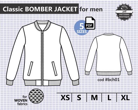 MEN JACKET PDF Sewing Pattern / Bomber Jacket for Men / Sizes - Etsy