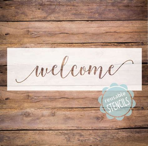 Farmhouse Welcome Stencil, Welcome Stencil, Mylar Reusable Stencil ...