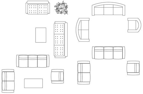 Household Furniture Various Items Top View Dwg Block For Autocad | Images and Photos finder