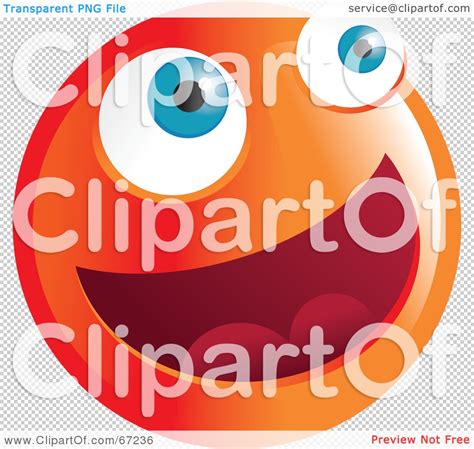 Royalty-Free (RF) Clipart Illustration of a Happy Orange Emoticon Face ...