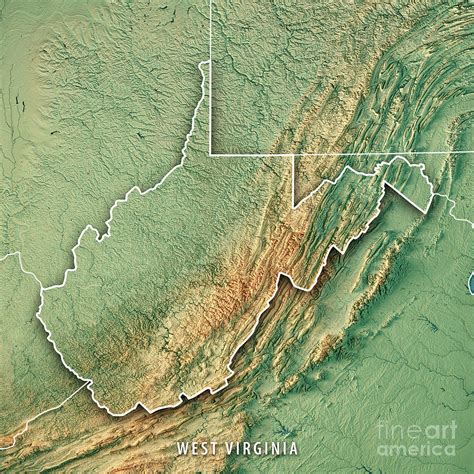 West Virginia Relief Map