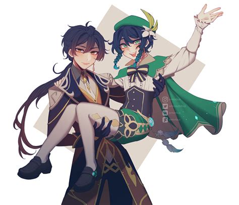 zhongli x venti by emorbus on DeviantArt