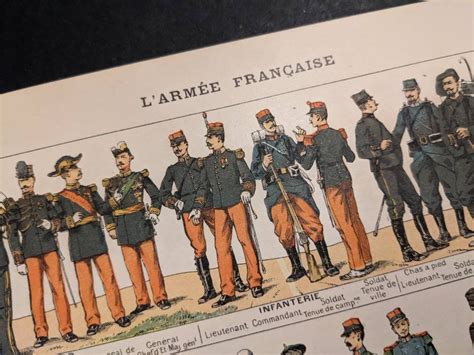 1920 French Army Military Soldier Uniforms, Vintage Original Color ...